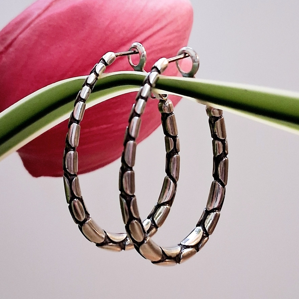 Brighton Pebble Oval Hoop Earrings